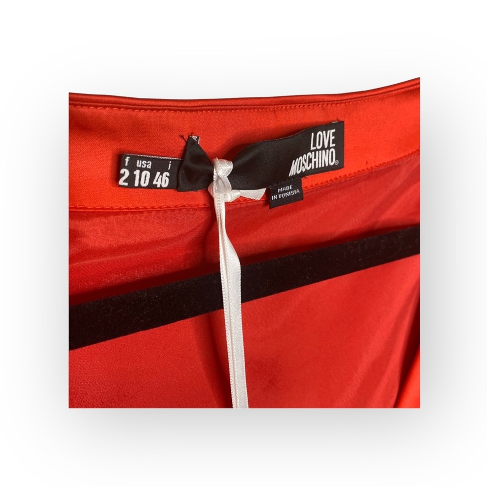 new Love Moschino ☻︎ V Neck Shift Mini Dress ☻︎ Party Soirée ☻︎ Shiny Red ☻︎ 10 - Picture 6 of 17